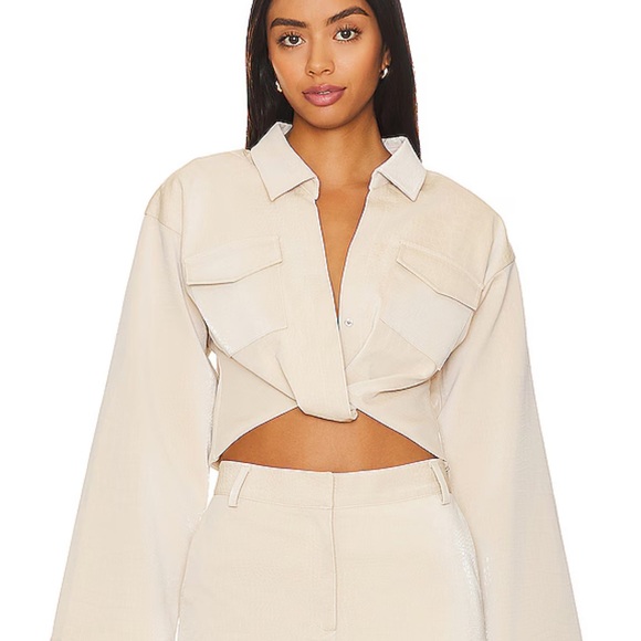 Line & Dot Tops - New NWOT Line & Dot Inspire Top in Bone
jacket top leather revolve cream